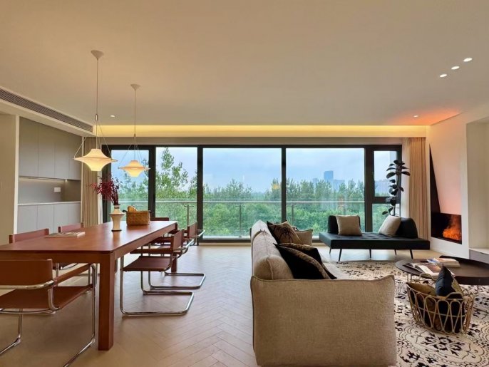 Modern 4brs floor heating big living room park view open balcony beside century park