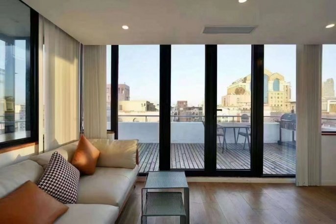 Sanhe Garden floor heat penthouse 3brs/2lr/2ba apt with large terrace; L2/7