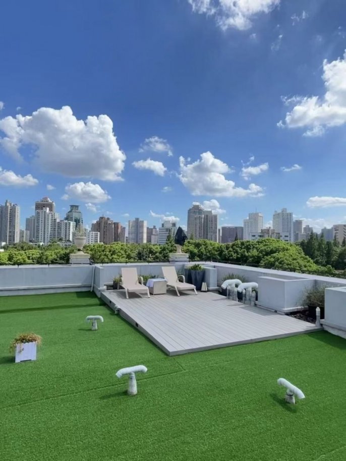 Modern big size 3brs floor heating share big terrace in central Xuhui Heng shan road IAPM