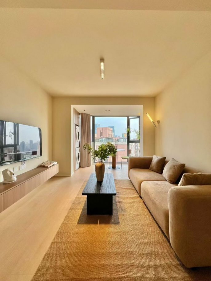 Modern & newly apartment -1bed 75sqm 26F with floor heat- nice view @ Wuding Road - Jing’an Temple